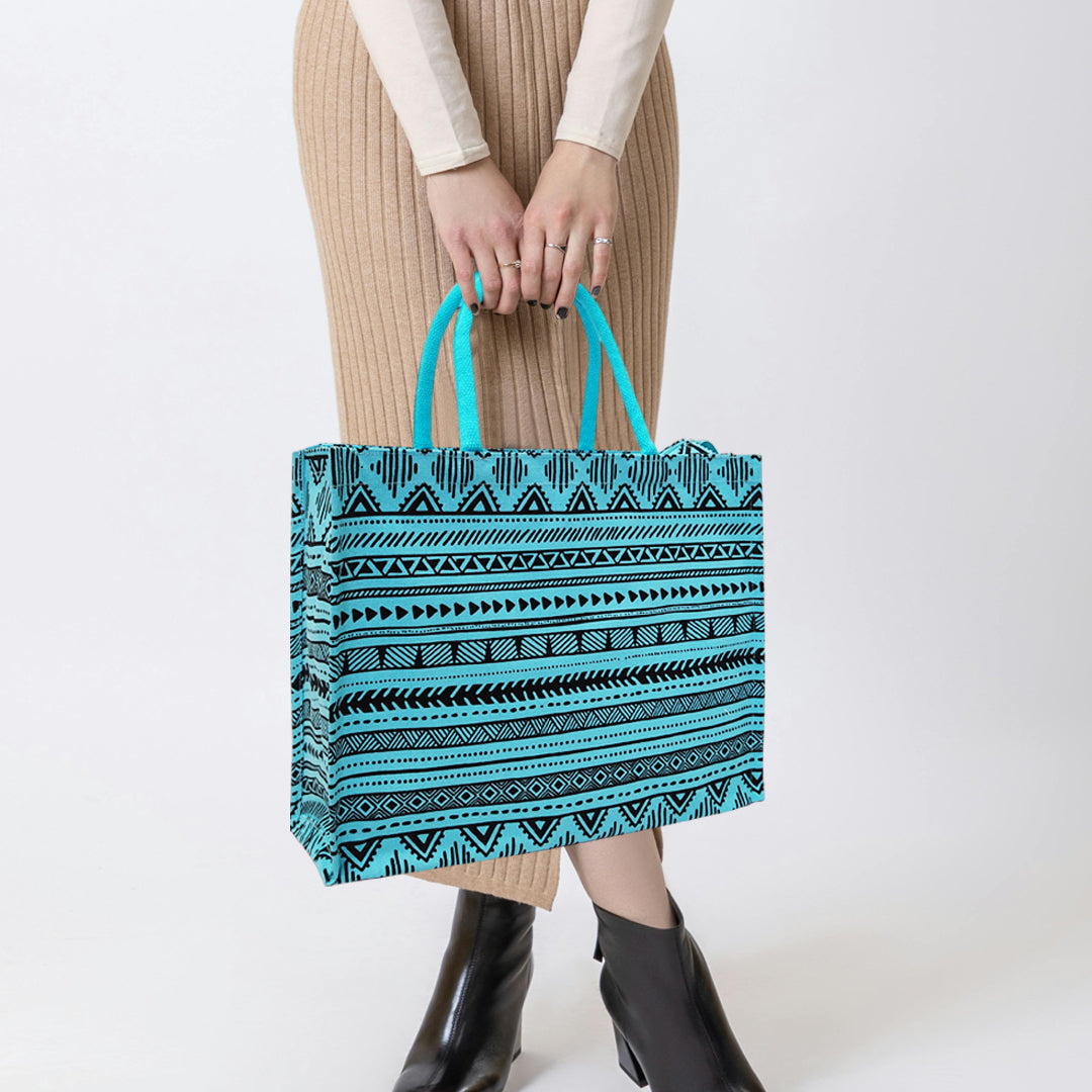 GEOMETRIC PRINT BAG WITH ZIPPER