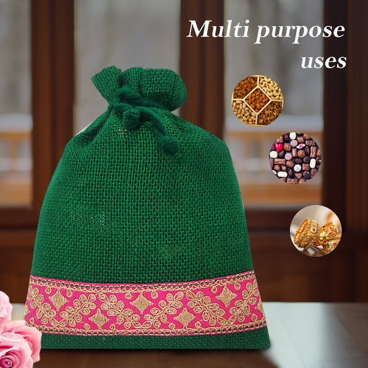 LUXE LACE POTLI: CELEBRATORY CHIC- PACK OF 2