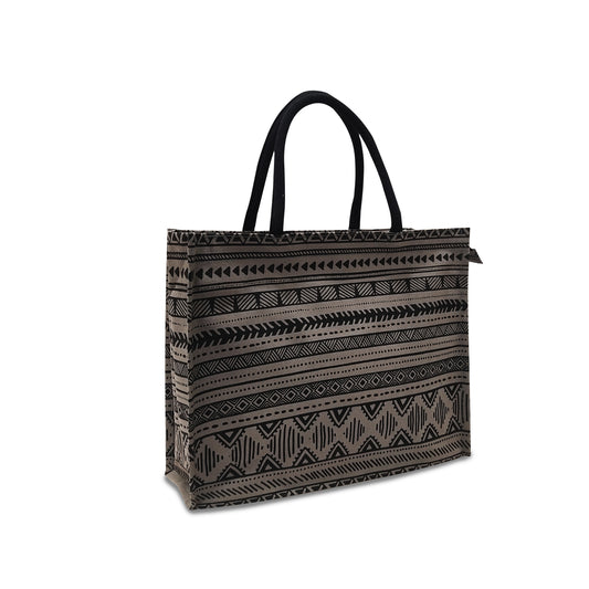 GEOMETRIC PRINT BAG WITH ZIPPER
