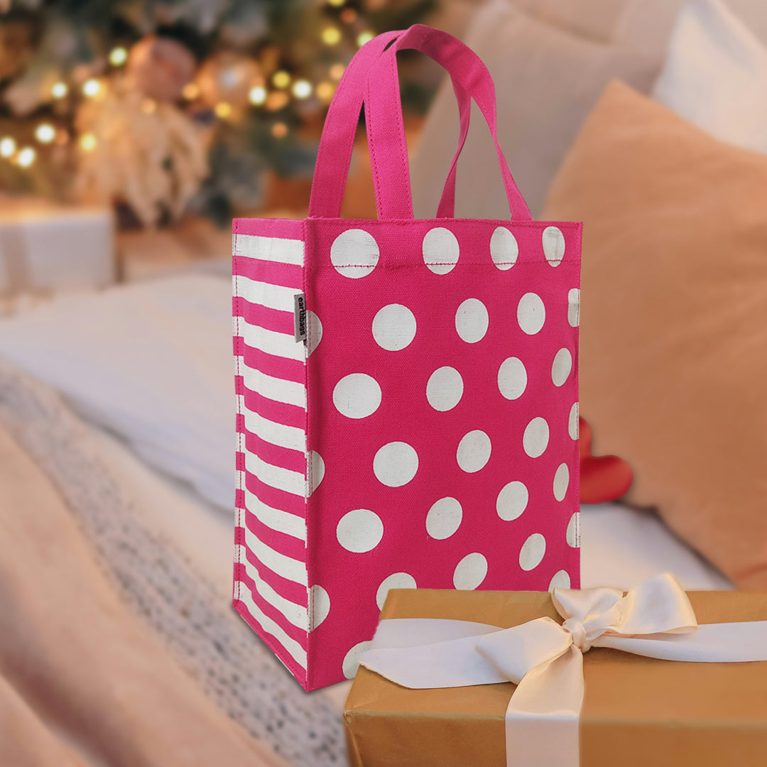 BEUTIFUL POLKA STRIPES GIFT BAG SET OF 2