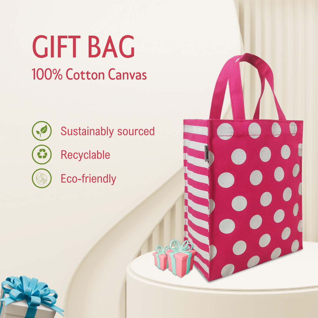 BEUTIFUL POLKA STRIPES GIFT BAG SET OF 2