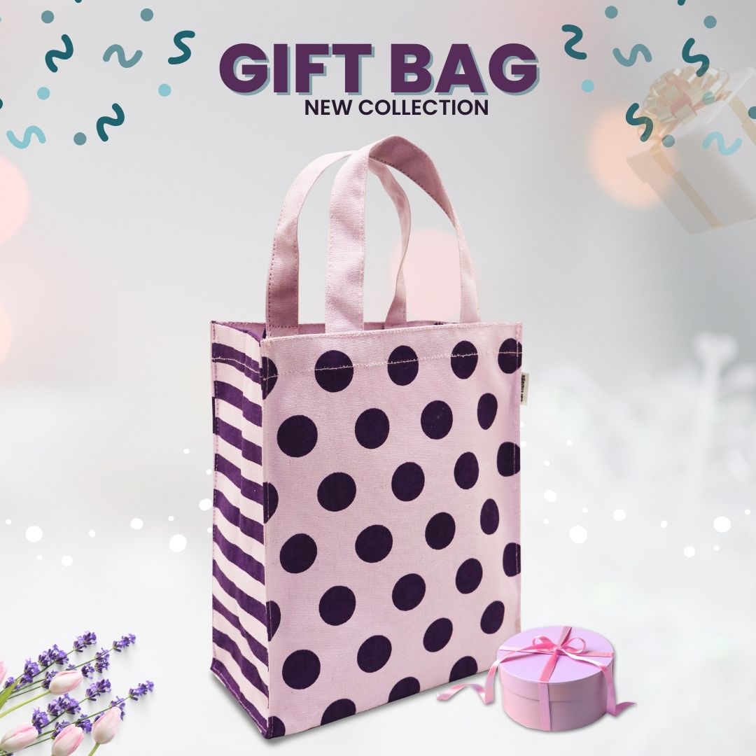 BEUTIFUL POLKA STRIPES GIFT BAG SET OF 2