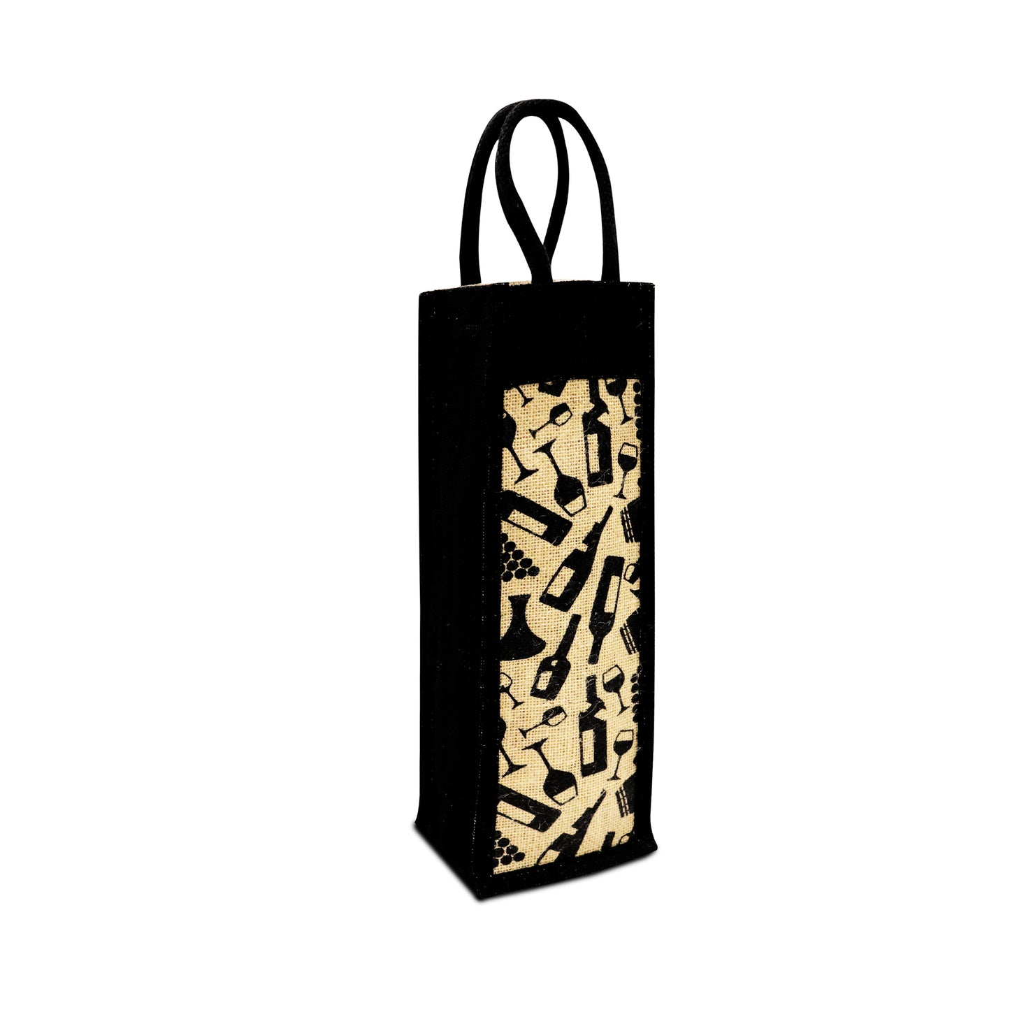 EARTHBAGS PRINTED BOTTLE BAG IN BLACK AND ORANGE – PACK OF 2