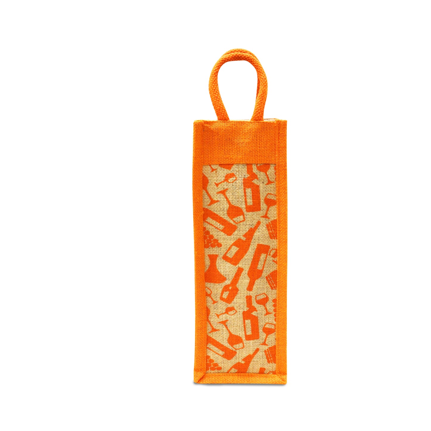 EARTHBAGS PRINTED BOTTLE BAG IN BLACK AND ORANGE – PACK OF 2