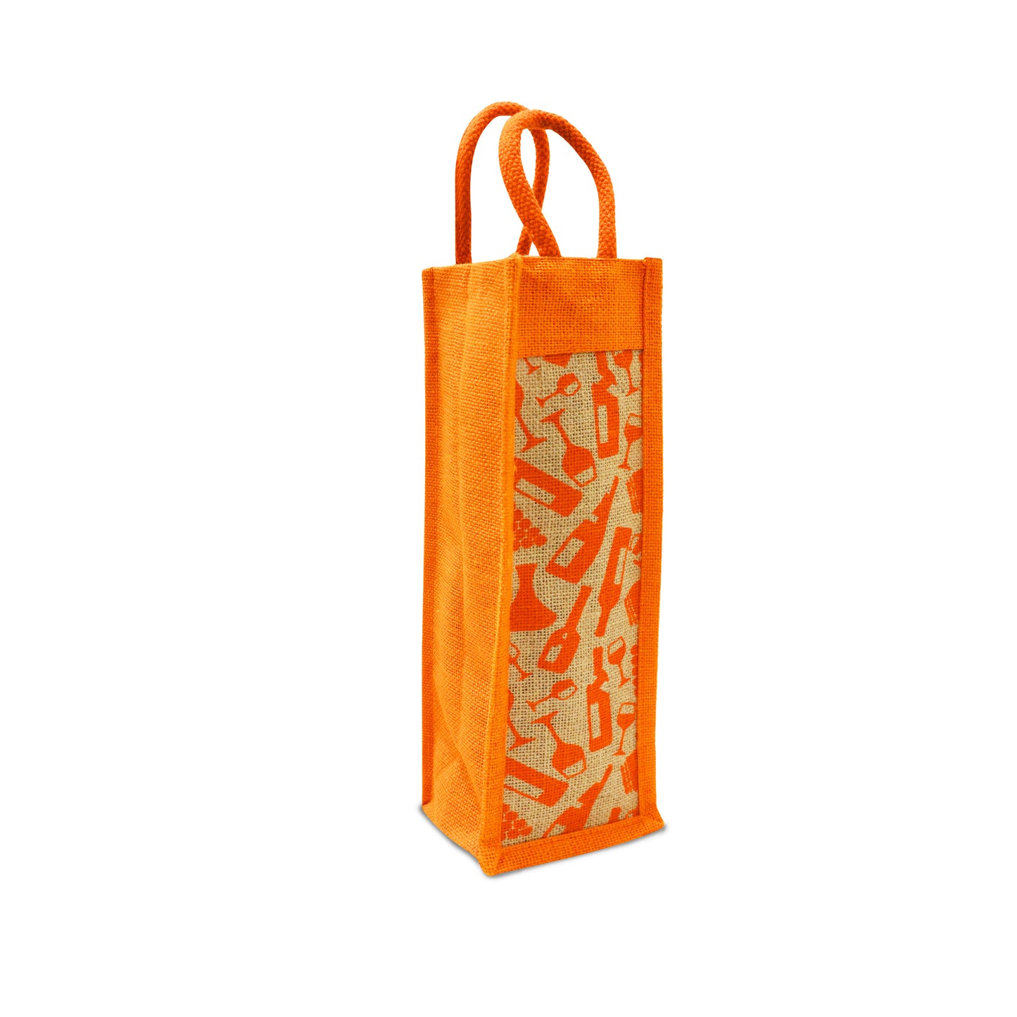 EARTHBAGS PRINTED BOTTLE BAG IN BLACK AND ORANGE – PACK OF 2