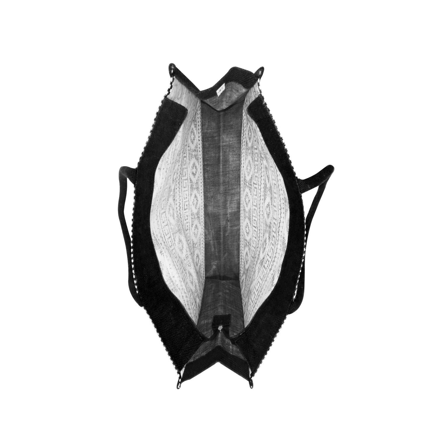 EARTHBAGS PRINTED JUTE SHOPPER WITH ZIPPER
