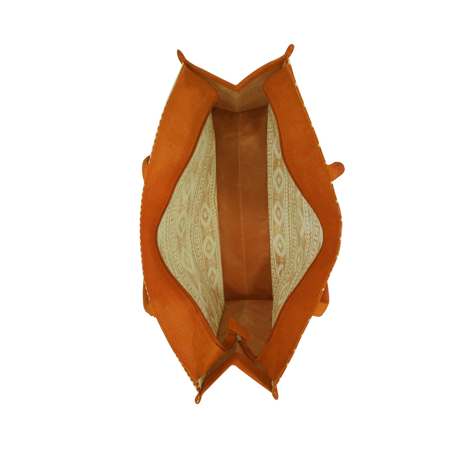 EARTHBAGS PRINTED JUTE SHOPPER WITH ZIPPER