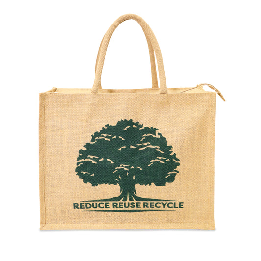 NATURE’S EMBRACE JUTE SHOPPER BAG WITH ZIPPER