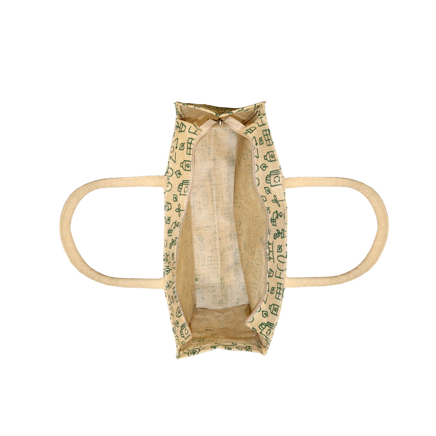 LETS GO GREEN JUTE BAG WITH ZIPPER