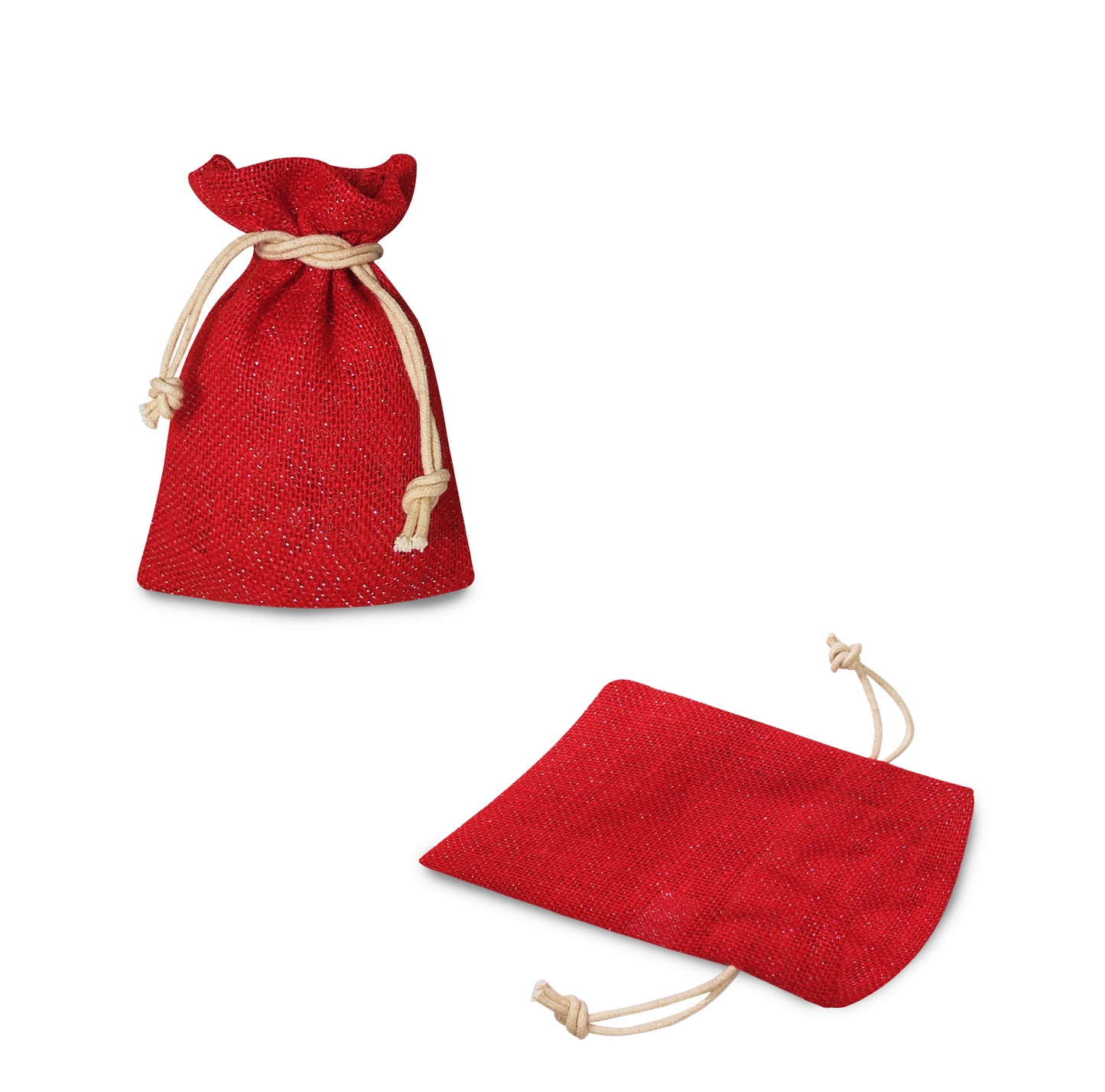ELEGANT RED JUTE LUREX POTLI (Pack of 5)