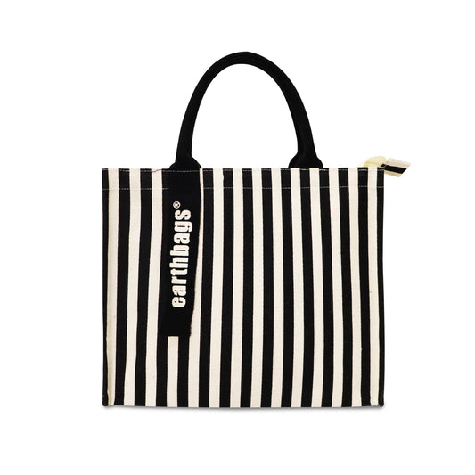 EFFORTLESS STRIPES: CANVAS ZIPPER TOTE