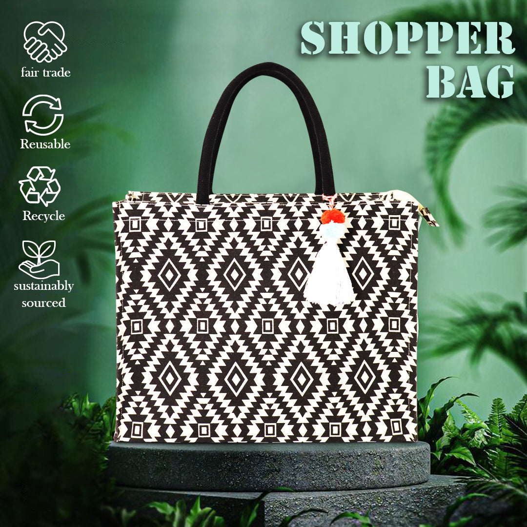 Mystic Diamond Tote Bag with zipper closure