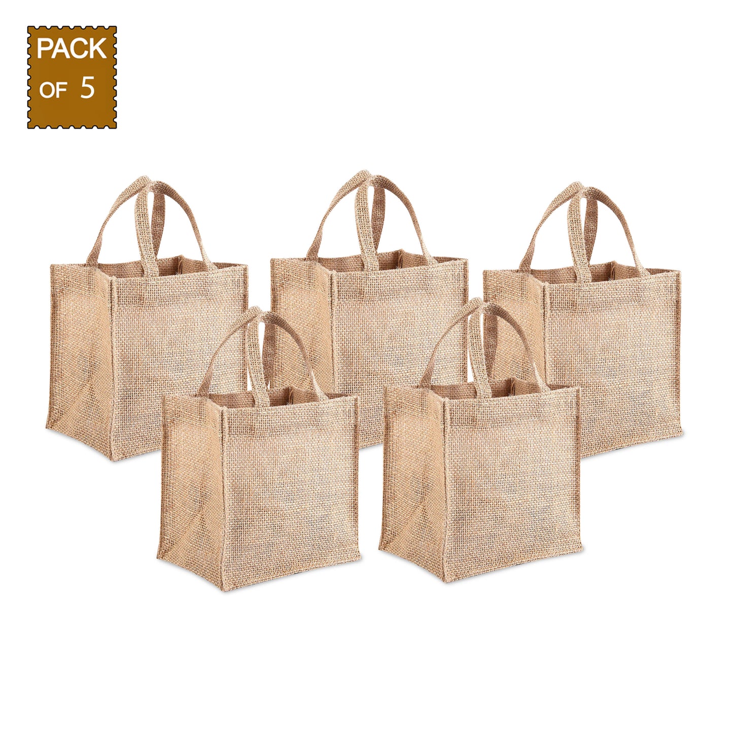 EARTHBAGS CUTE JUTE GIFT BAG IN MULTICOLOR - PACK OF 5