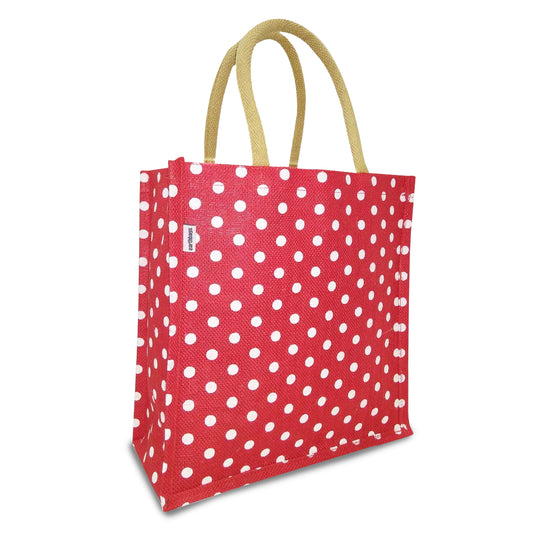 DOT COUTURE: POLKA DOT JUTE BAG FOR ECO-QUEENS