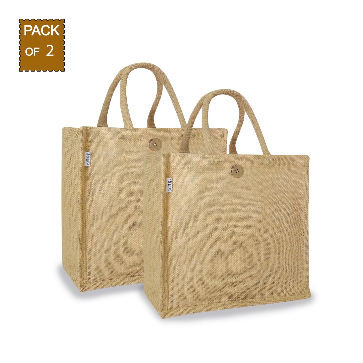 CLASSIC SOLID COLOUR JUTE BAG (Pack of 2)