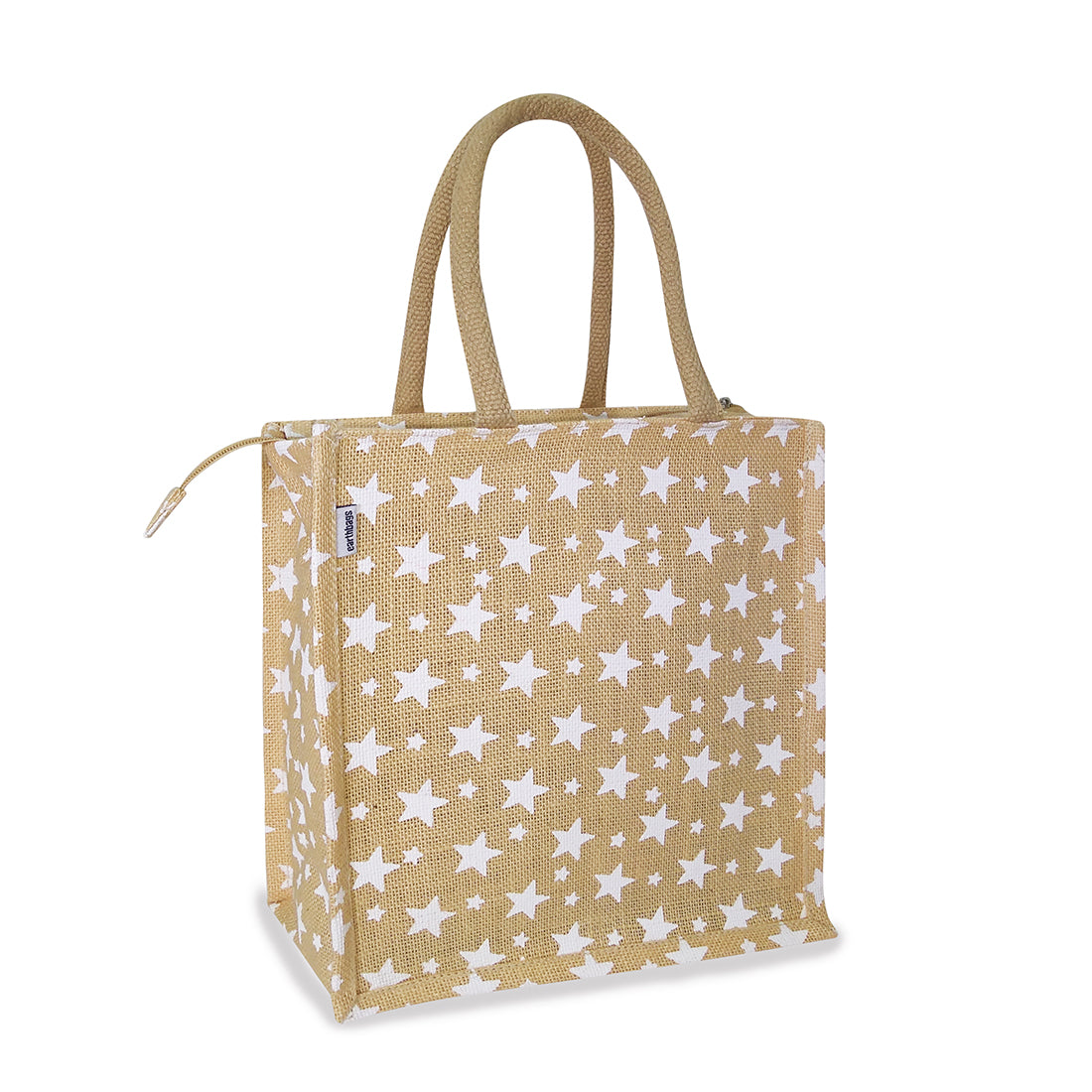 CHIC STAR PATTERNED JUTE BAG