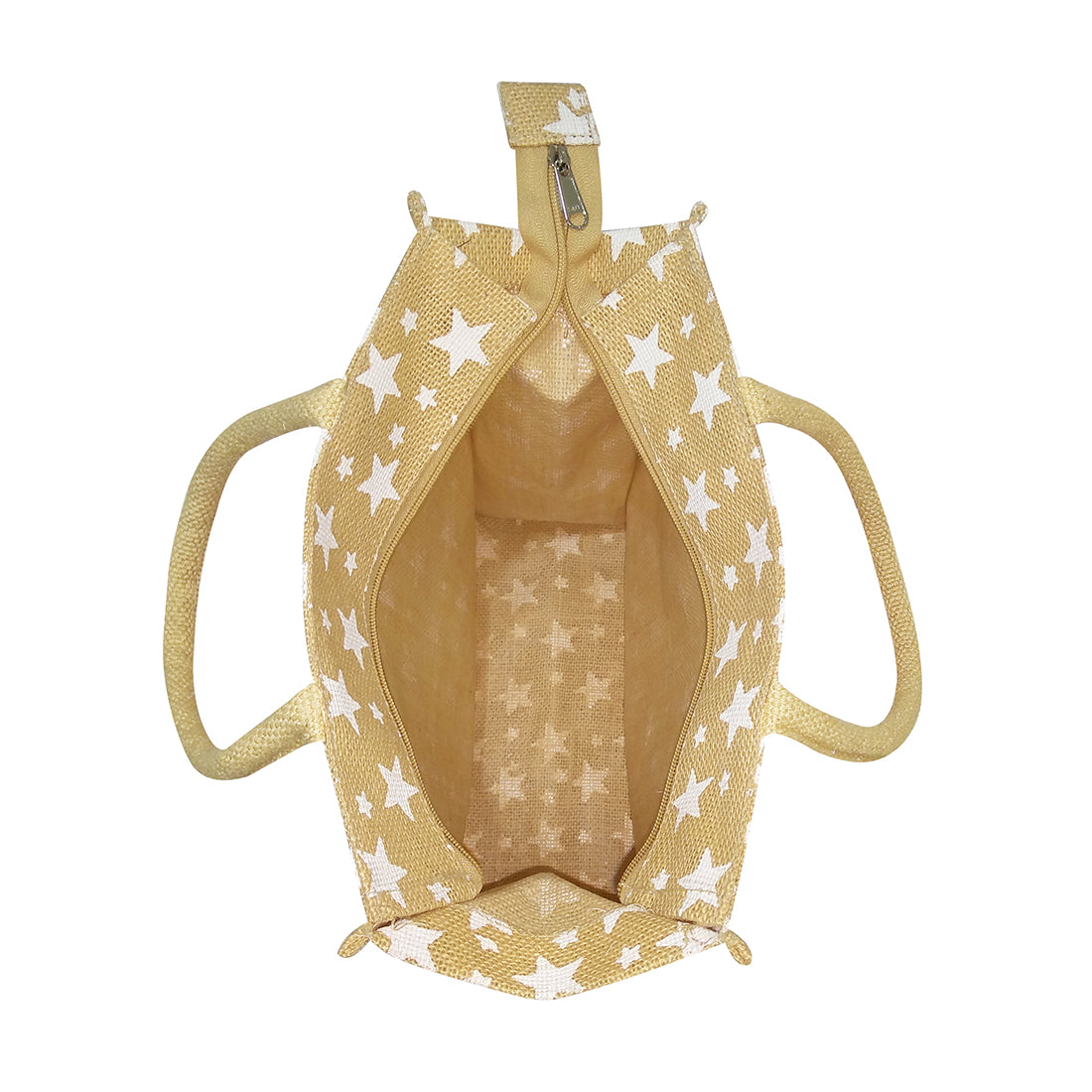 EARTHBAGS PRINTED JUTE LUNCH BAG WITH ZIPPER