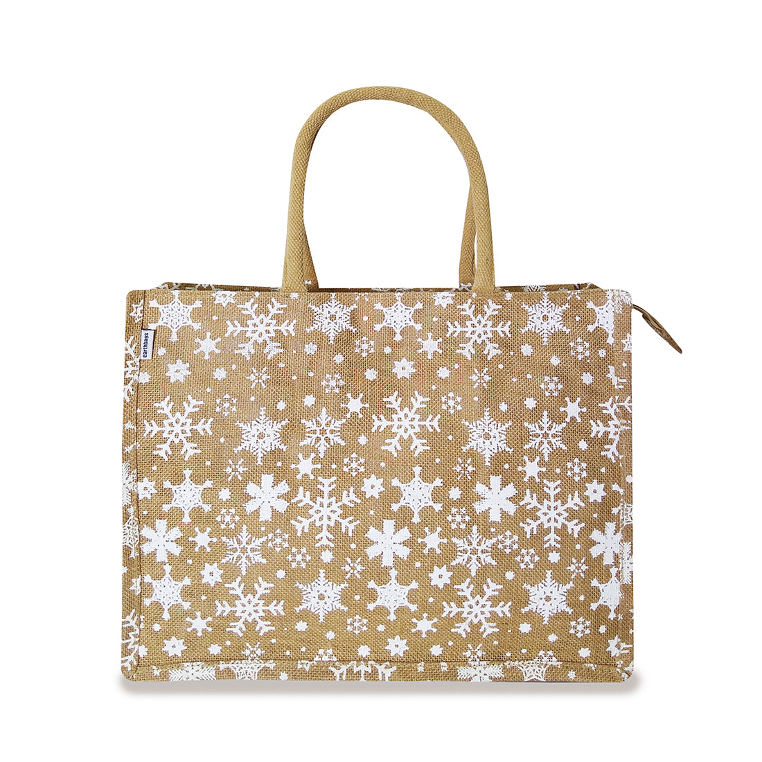 SNOWFLAKES PRINTED JUTE SHOPPING BAG