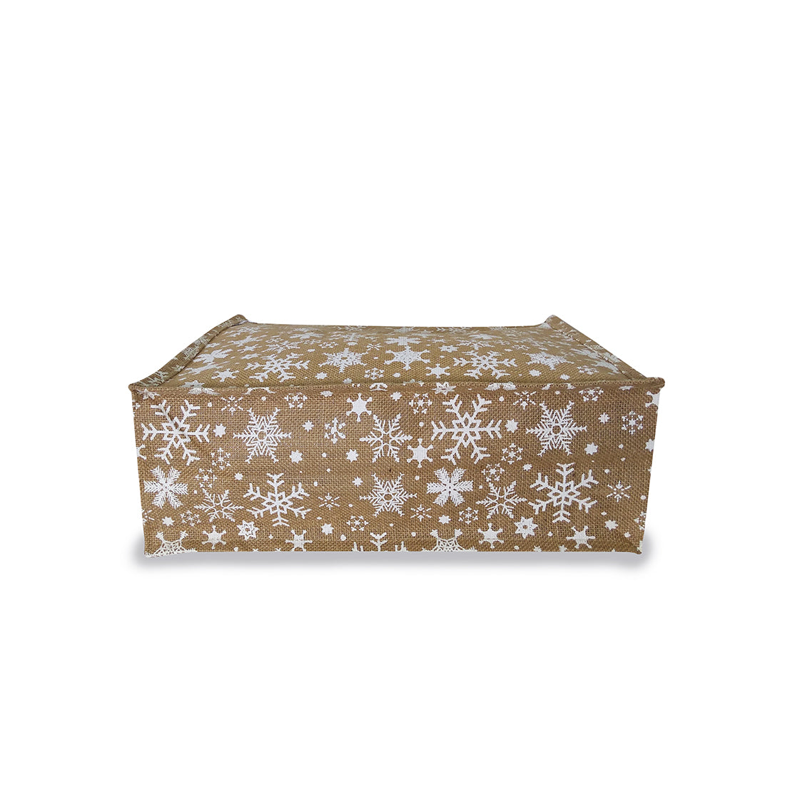 SNOWFLAKES PRINTED JUTE SHOPPING BAG