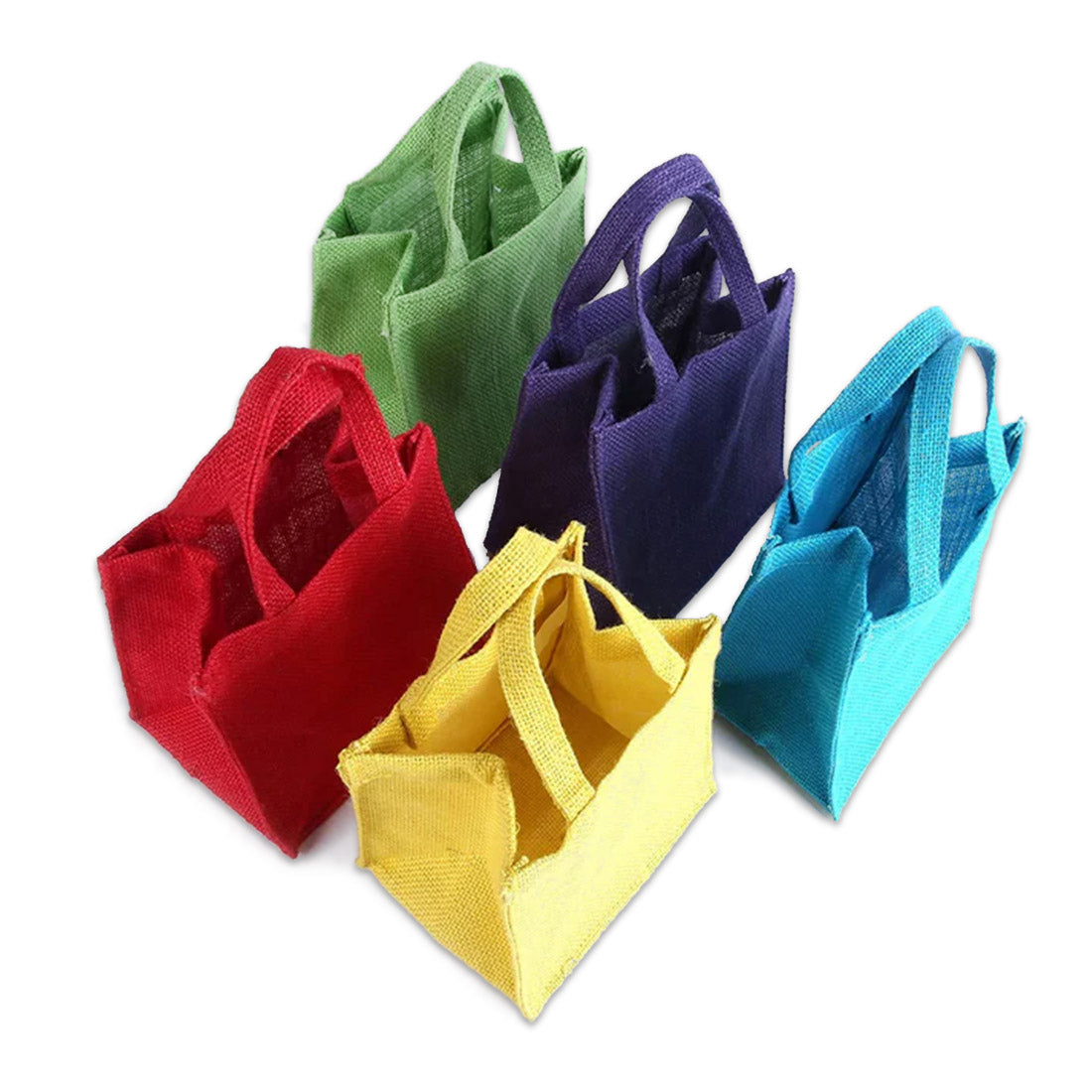 EARTHBAGS CUTE JUTE GIFT BAG IN MULTICOLOR - PACK OF 5
