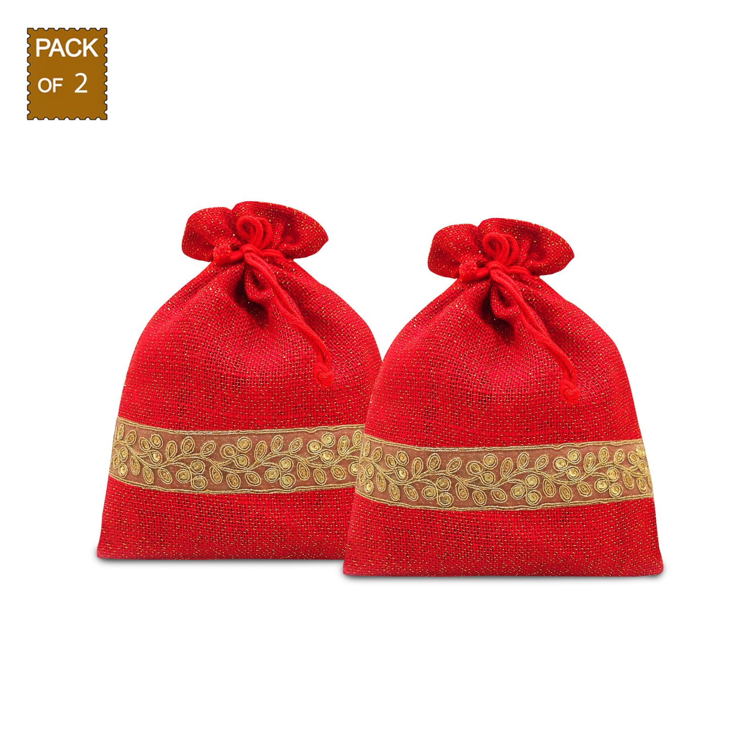 FESTIVE SPLENDOR POTLI: EMBELLISHED ELEGANCE - PACK OF 2