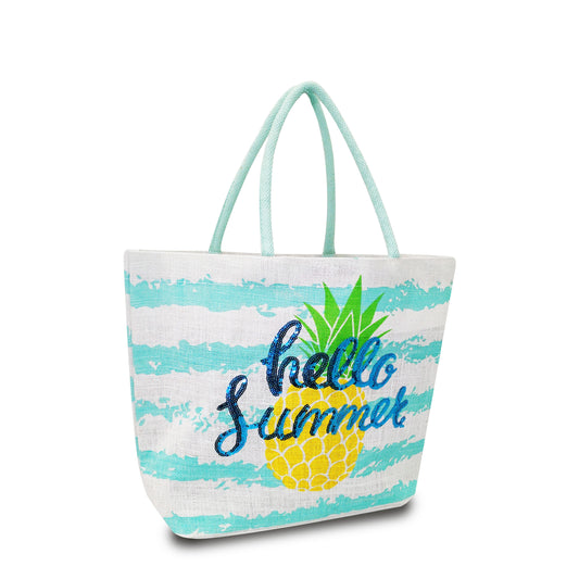 CHIC SEQUIN EMBROIDERY TOTE BAG