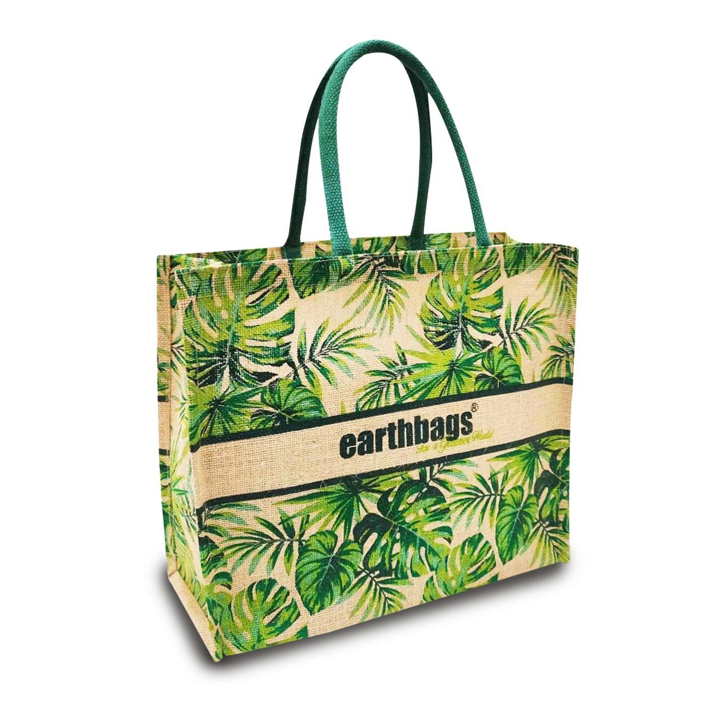 TROPICAL ELEGANCE- PALM LEAVES JUTE BAG