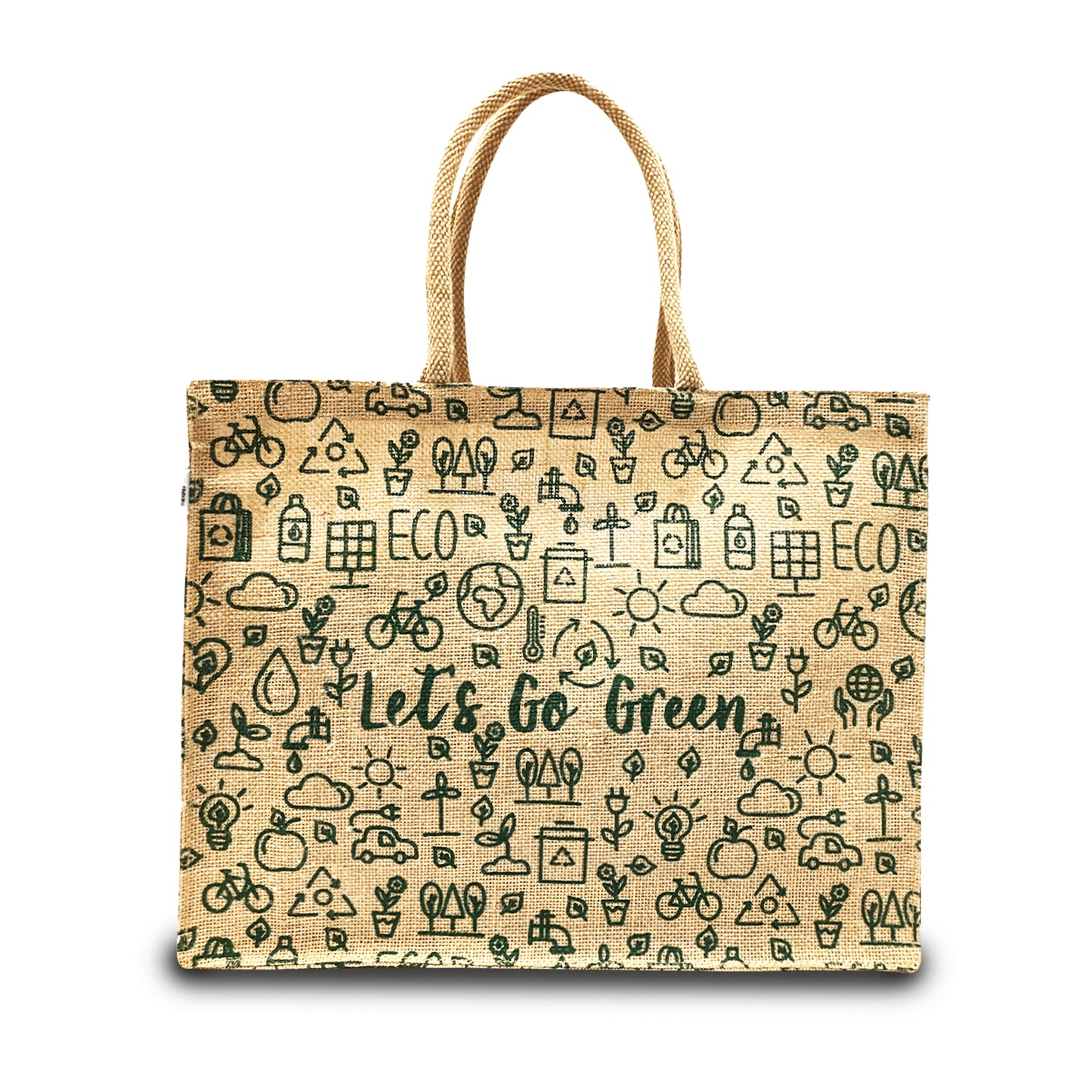 LETS GO GREEN JUTE BAG