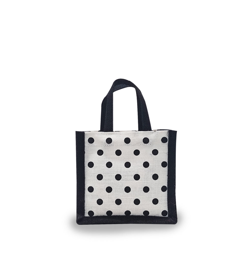 EARTHBAGS POLKA DOT CUTE JUTE GIFT BAG - PACK OF 4