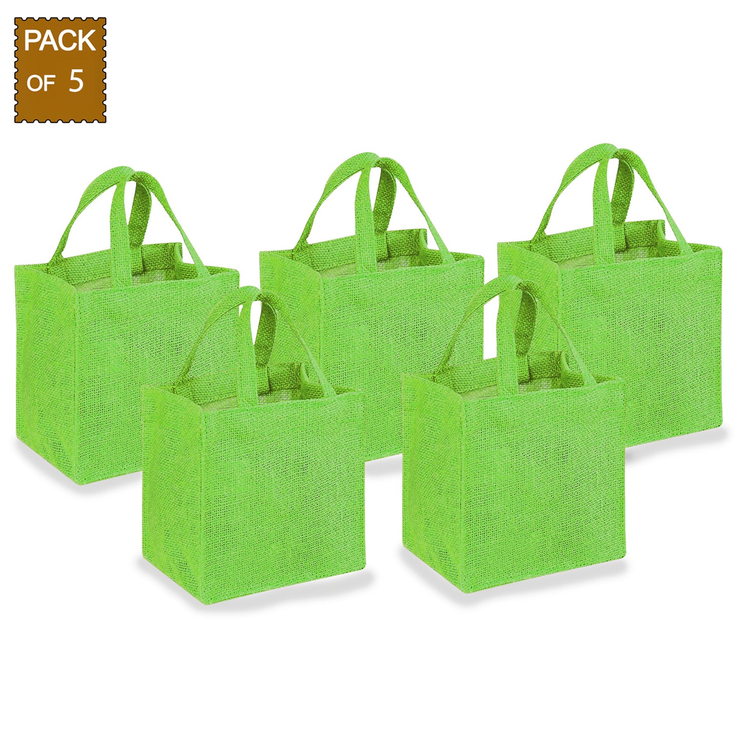 EARTHBAGS CUTE JUTE GIFT BAG IN MULTICOLOR - PACK OF 5