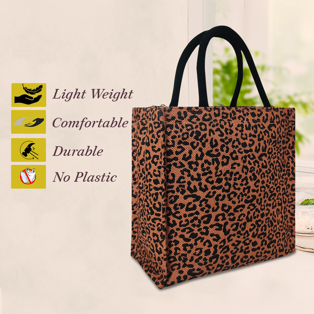 FIERCE & FABULOUS: LEOPARD PRINT JUTE BAG