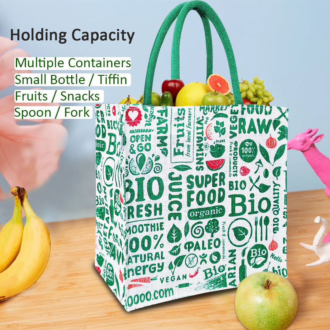 EARTHBAGS PRINTED LUNCH BAG WITH PADDED HANDLES