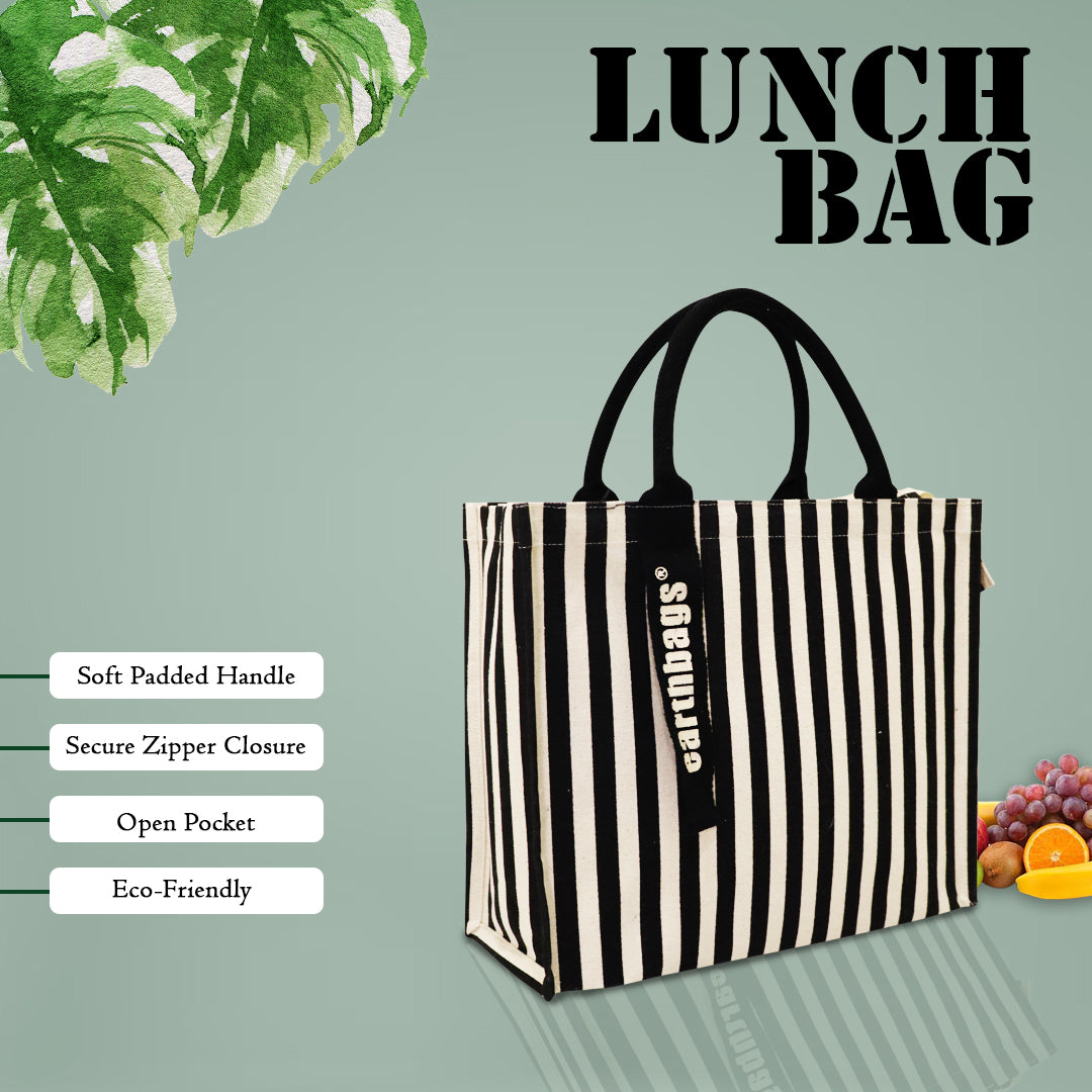 EFFORTLESS STRIPES: CANVAS ZIPPER TOTE