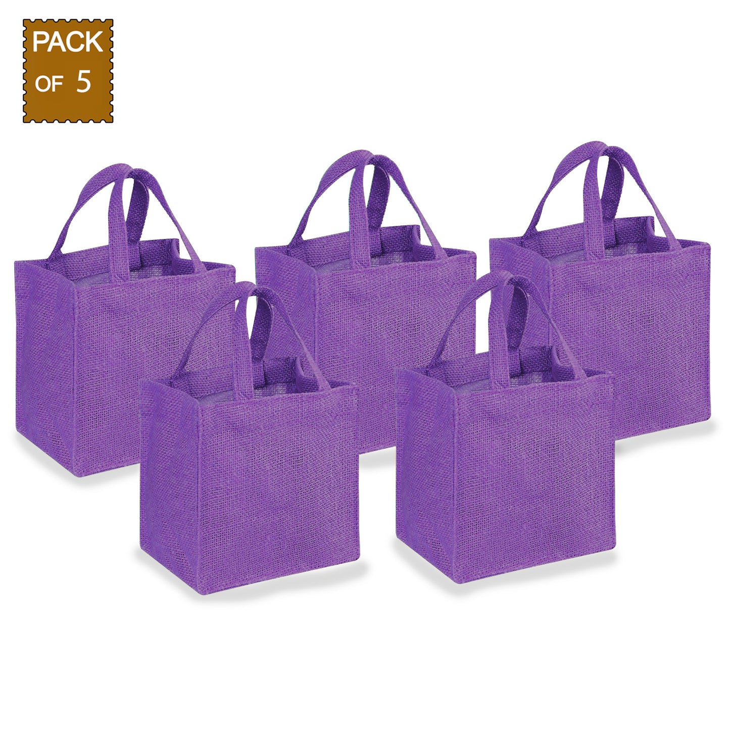 EARTHBAGS CUTE JUTE GIFT BAG IN MULTICOLOR - PACK OF 5