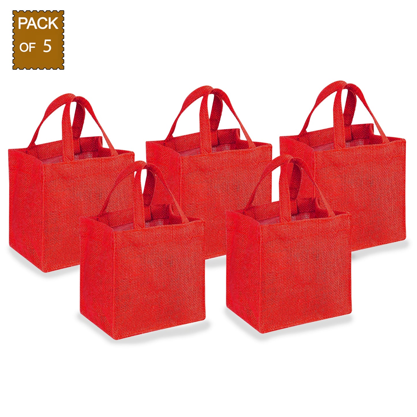 EARTHBAGS CUTE JUTE GIFT BAG IN MULTICOLOR - PACK OF 5
