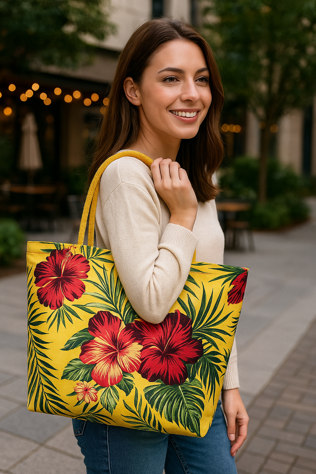 SUN-KISSED BLOOMS: HIBISCUS CARRYALL