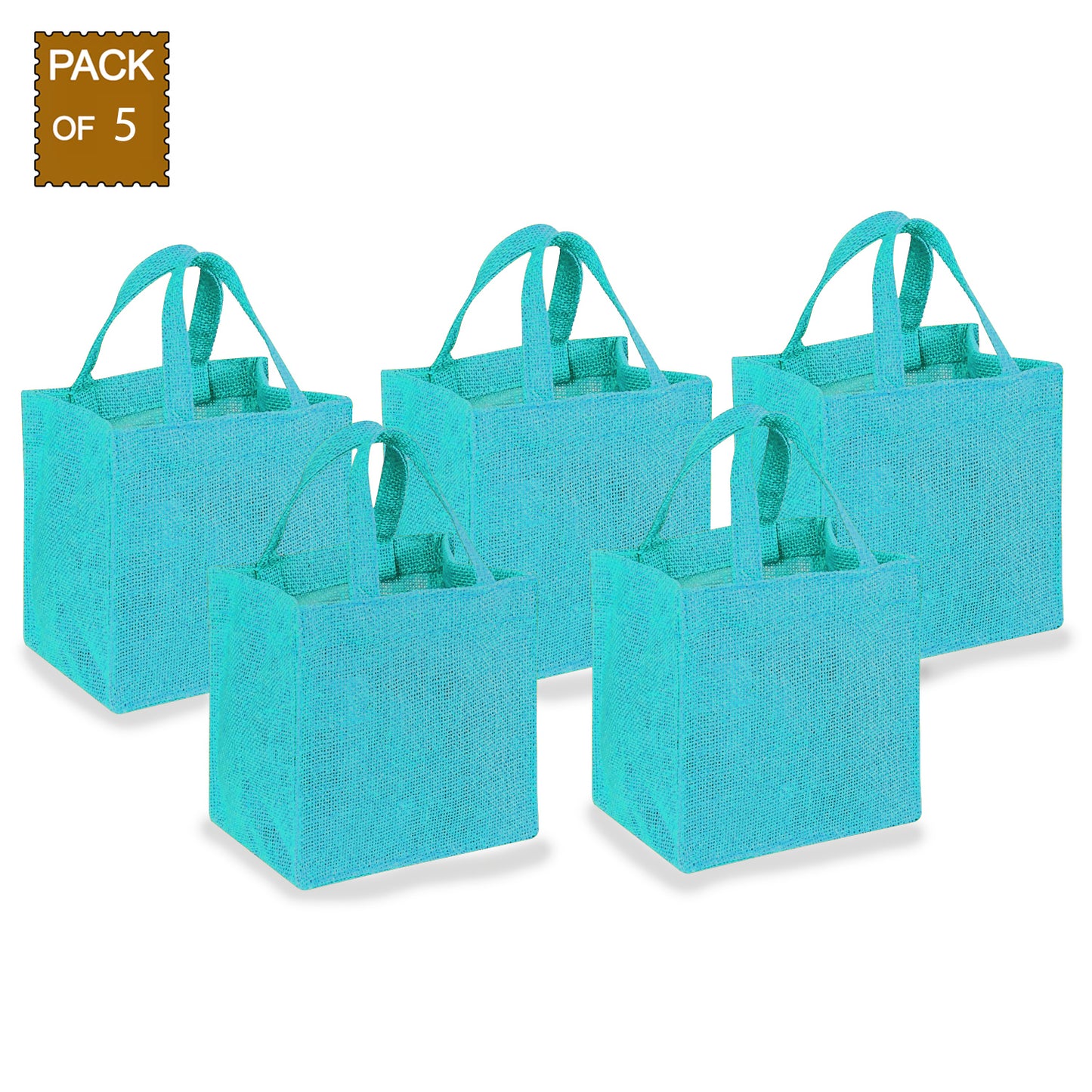 EARTHBAGS CUTE JUTE GIFT BAG IN MULTICOLOR - PACK OF 5