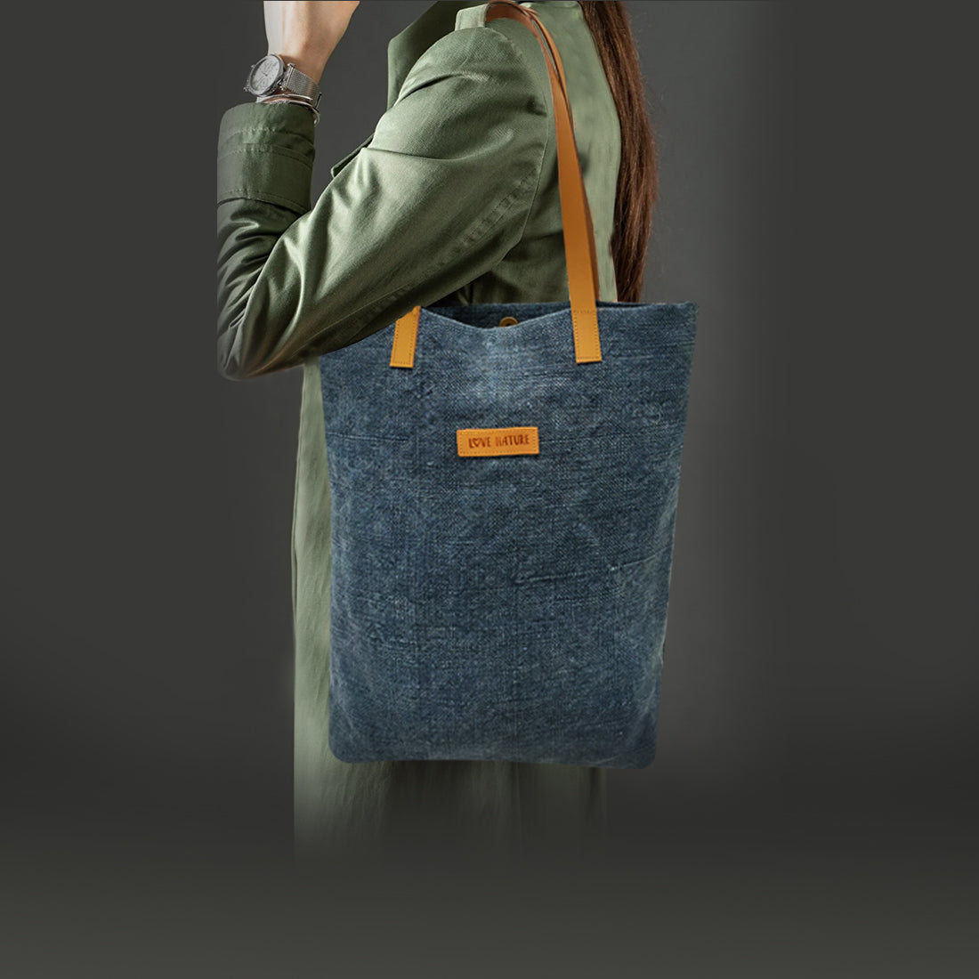 EARTHBAGS WASHED JUTE CANVAS TOTE BAG