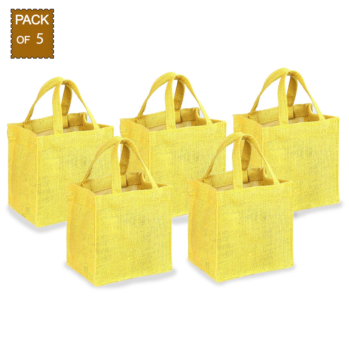 EARTHBAGS CUTE JUTE GIFT BAG IN MULTICOLOR - PACK OF 5