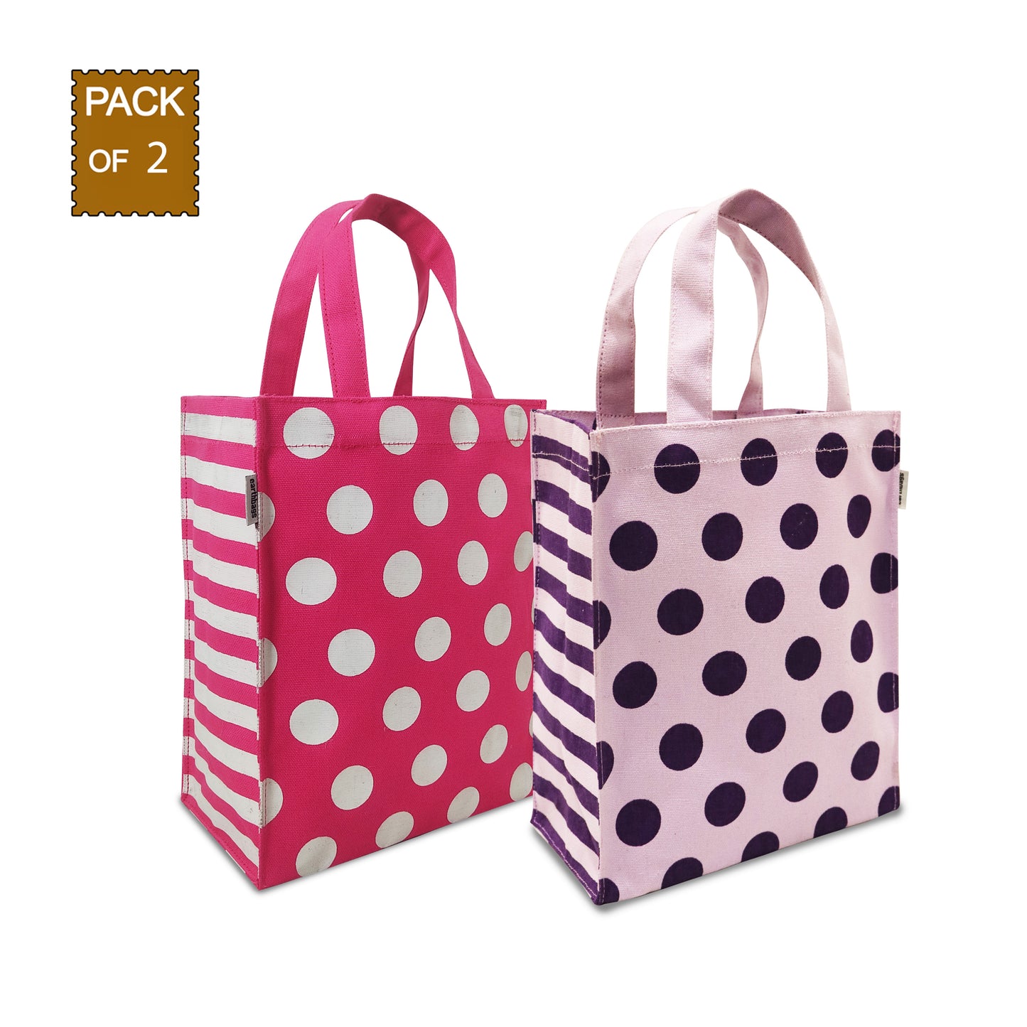 BEUTIFUL POLKA STRIPES GIFT BAG SET OF 2