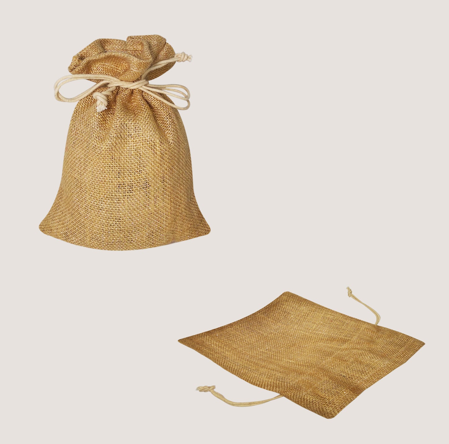 EARTHBAGS VIBRANT JUTE POTLI IN NATURALCOLOR WITH DRAWSTRING - PACK OF 5