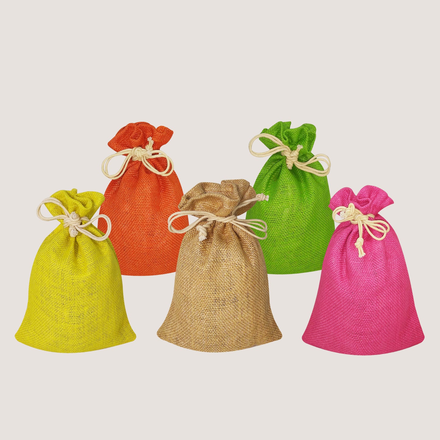 EARTHBAGS VIBRANT JUTE POTLI WITH DRAWSTRING – PACK OF 5