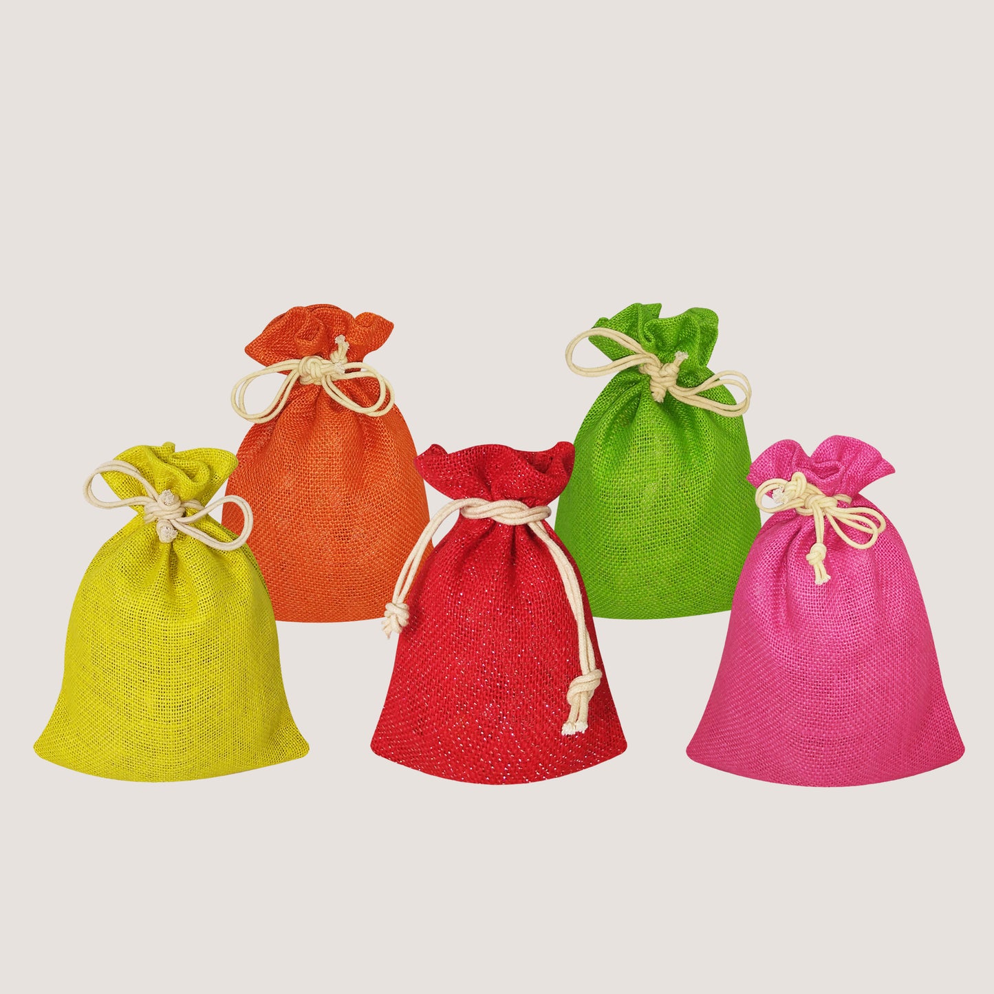 EARTHBAGS VIBRANT JUTE POTLI WITH DRAWSTRING – PACK OF 5