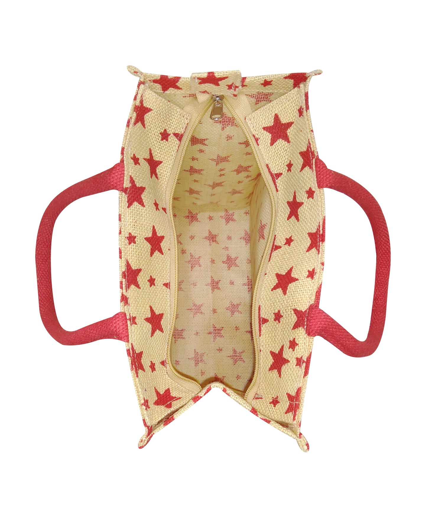 CHIC STAR PATTERNED JUTE BAG
