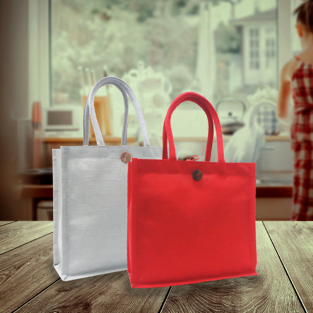 PREMIUM SOLID COLOUR JUCO BAG- (Pack of 2)