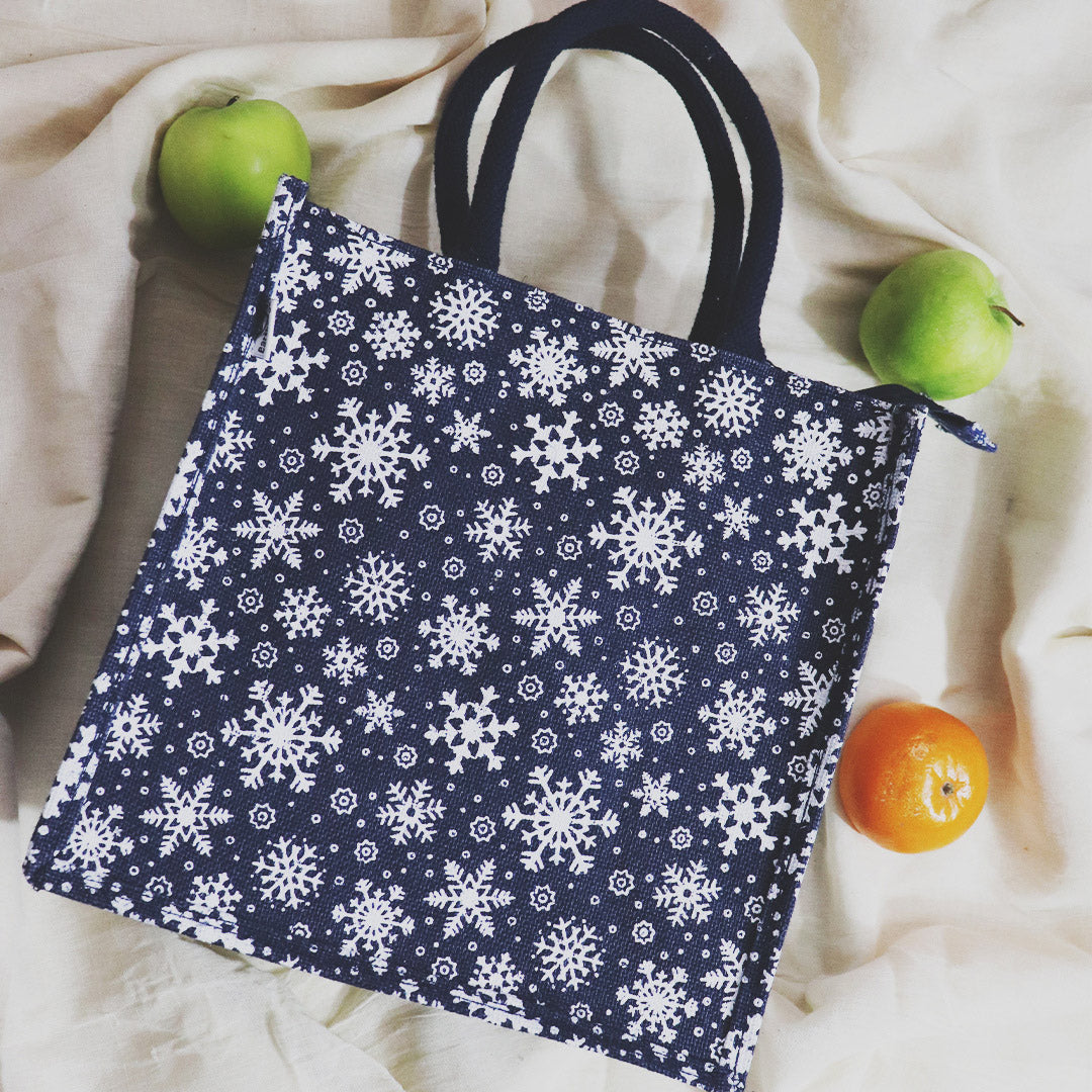 EARTHBAGS SNOWFLAKE LUNCH BAG WITH ZIPPER