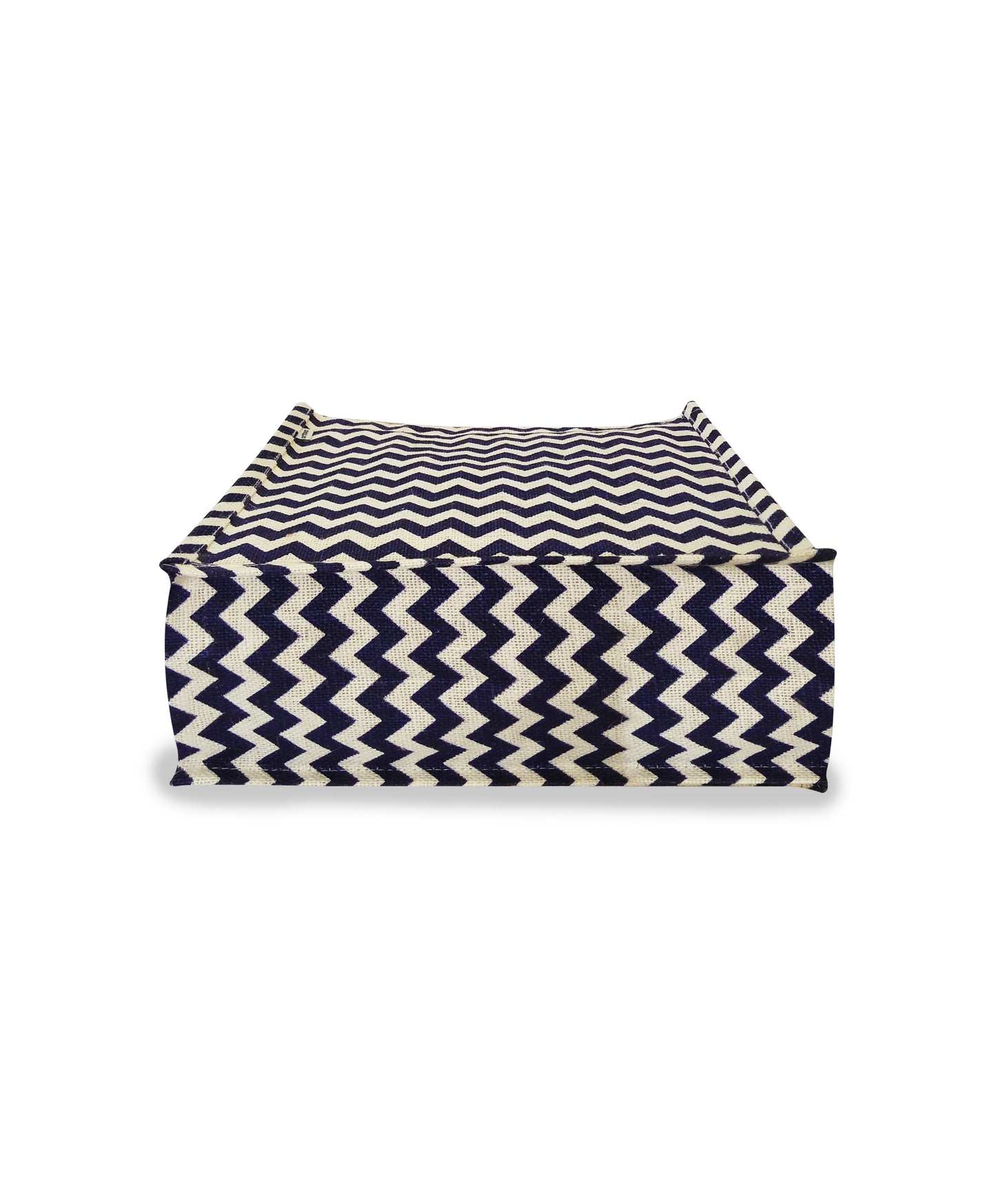 CHEVRON PRINT JUTE BAG