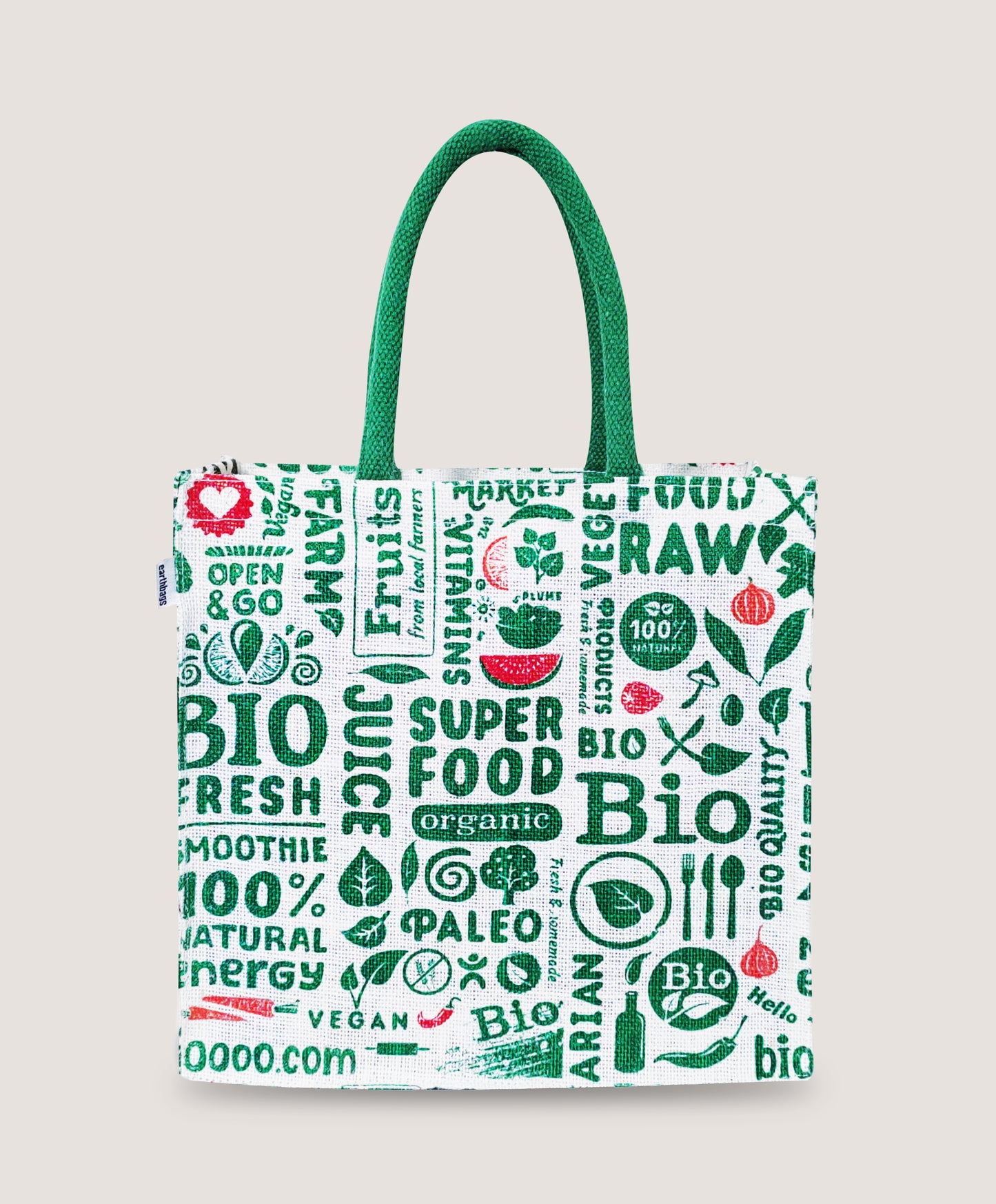 EARTHBAGS PRINTED LUNCH BAG WITH PADDED HANDLES