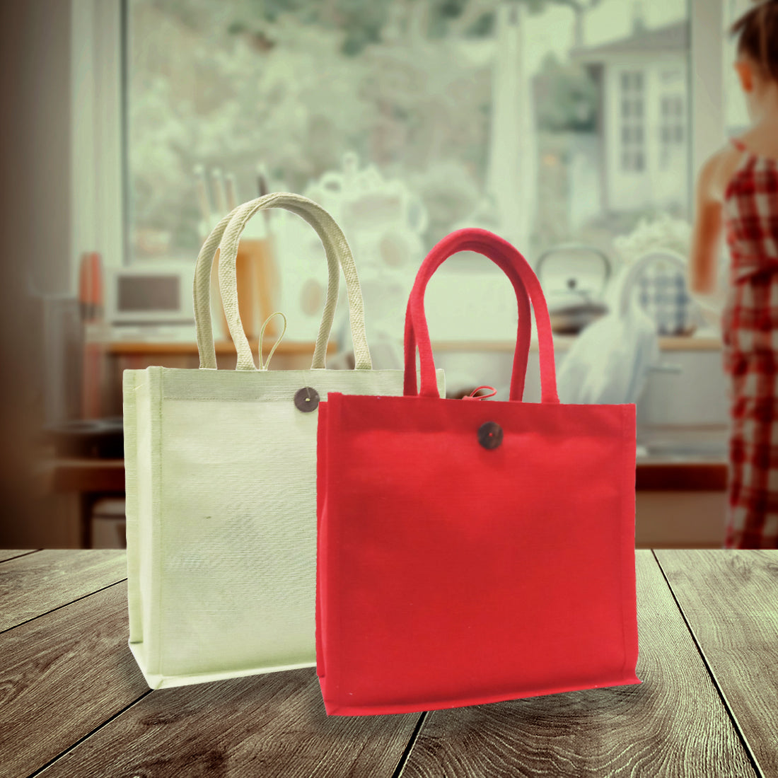 PREMIUM SOLID COLOUR JUCO BAG- (Pack of 2)