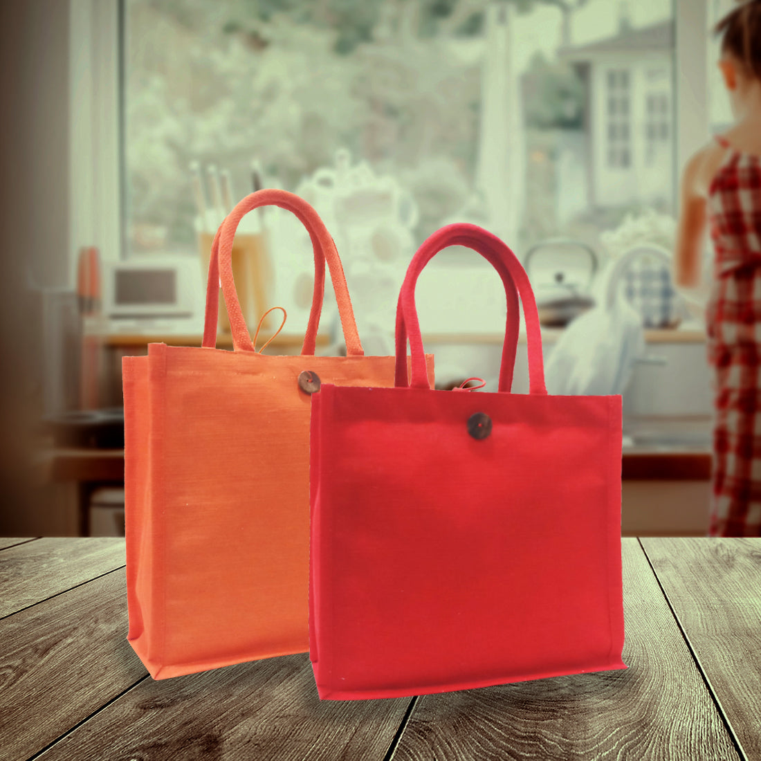 PREMIUM SOLID COLOUR JUCO BAG- (Pack of 2)